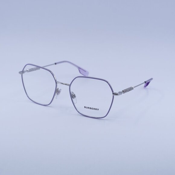 Burberry BE1381 1345 Eyeglasses Lilac/Silver 54mm Geometric Frame - Picture 1 of 10